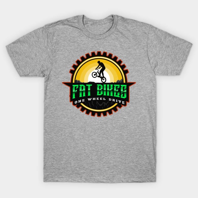 Fat Bikes One Wheel Drive T-Shirt by With Pedals